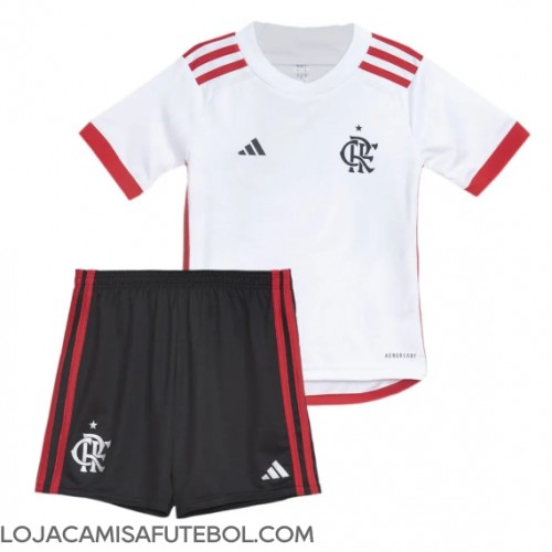 Camisa de Futebol Flamengo Equipamento Secundário Infantil 2024-25 Manga Curta (+ Calças curtas)